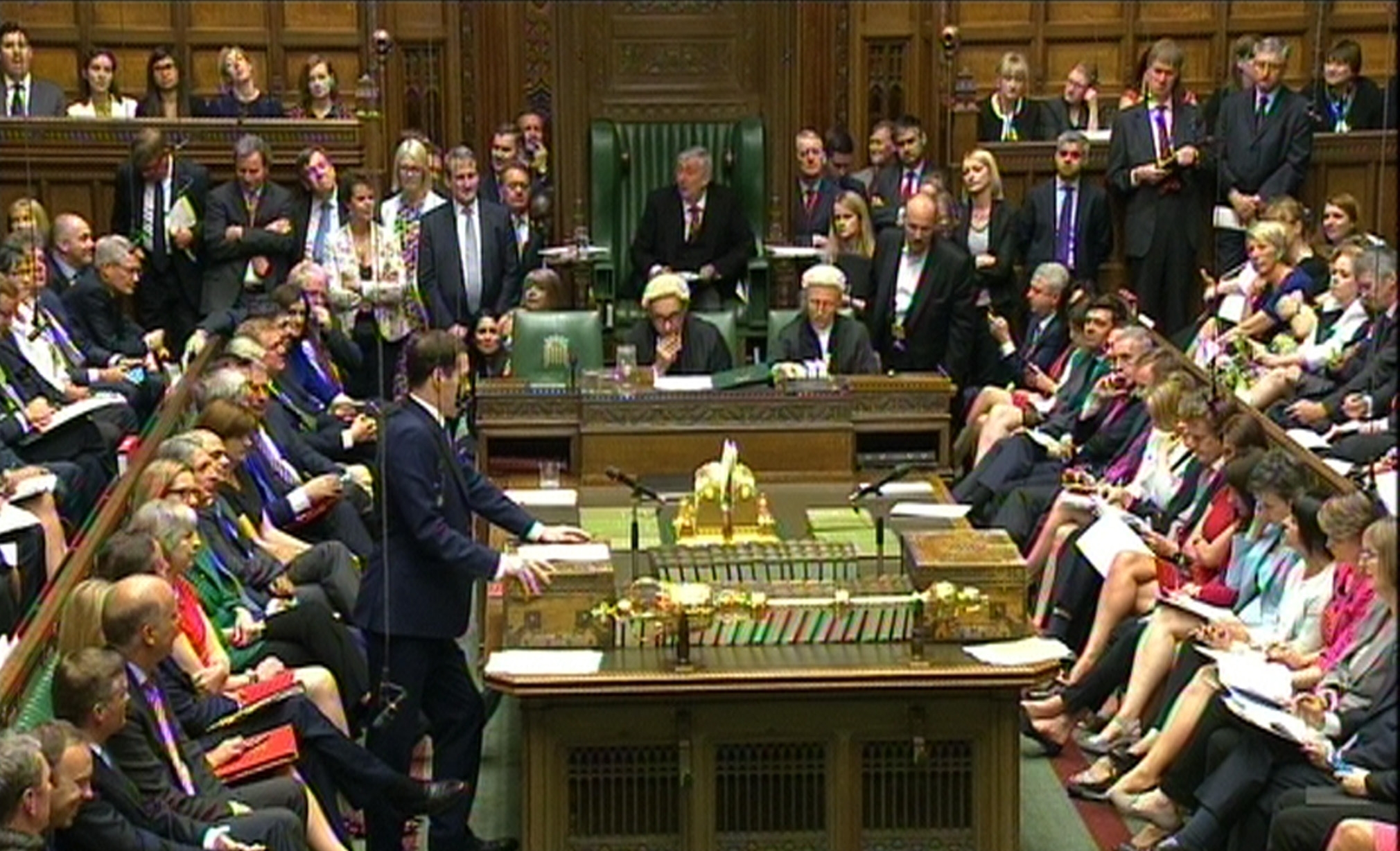 Chancellor of the Exchequer George Osborne delivers his Budget statement to the House of Commons