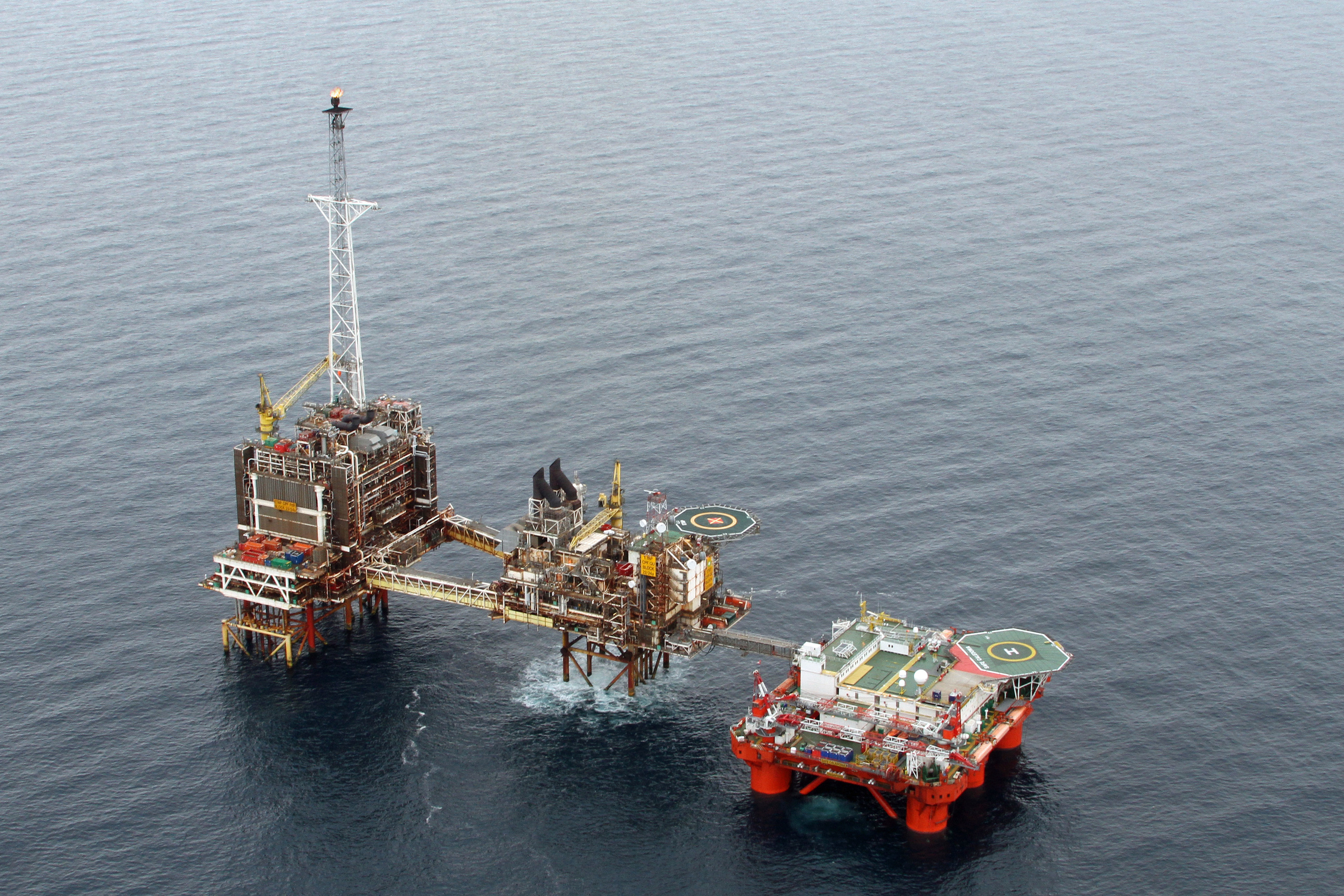 The Safe Caledonia (right) pictured with BP's ETAP platform
