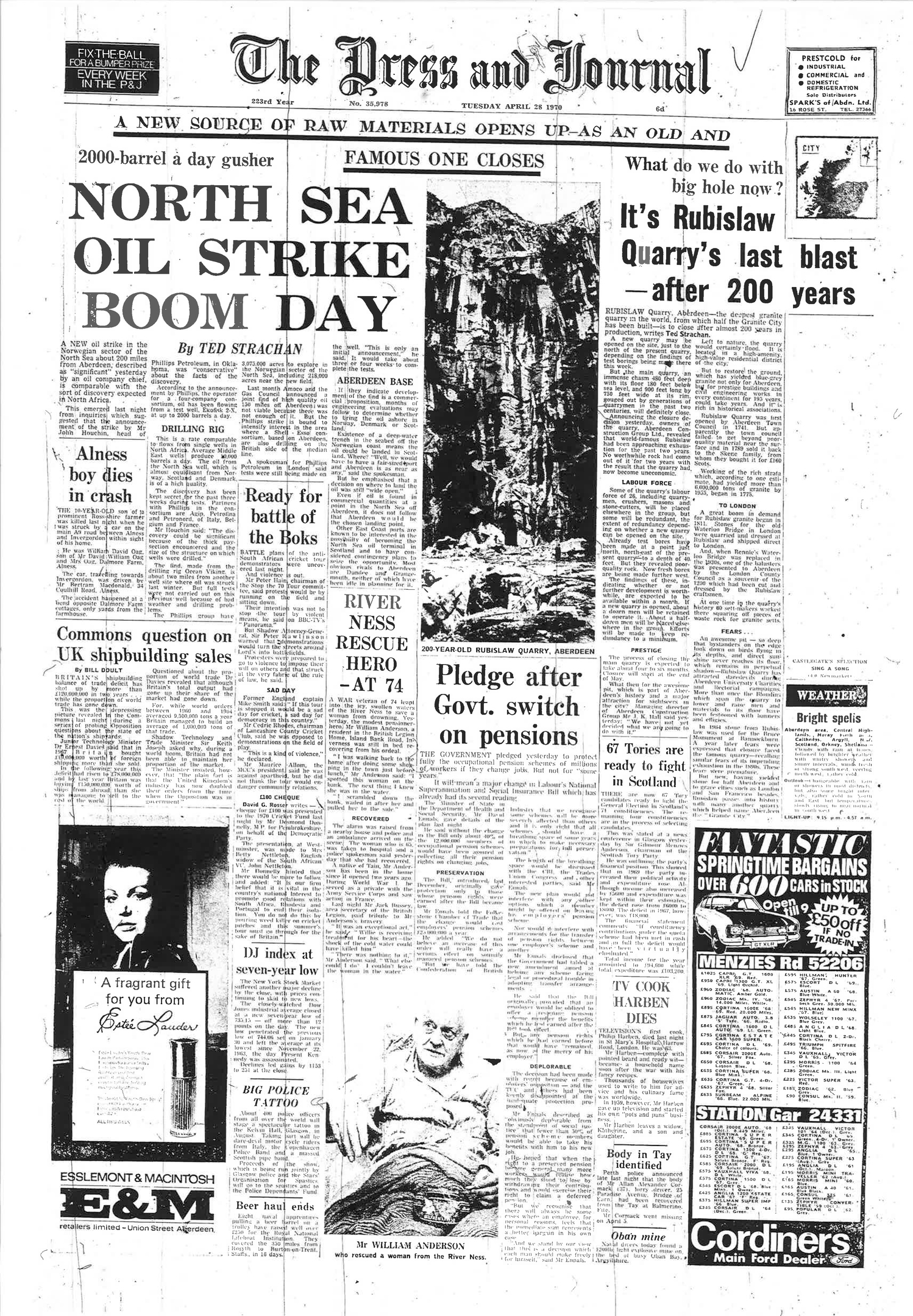 The front page from April, 1970
