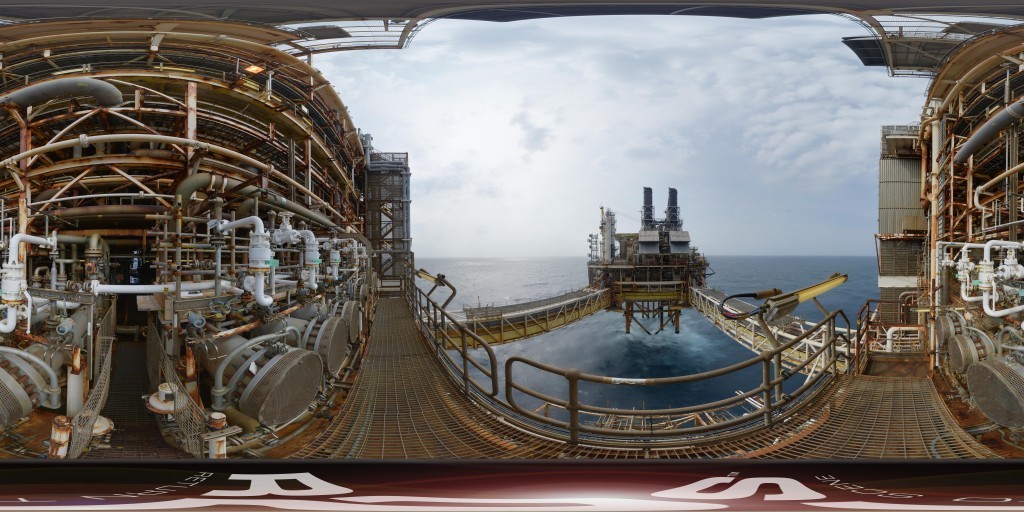 Panoramic images of offshore installations are captured