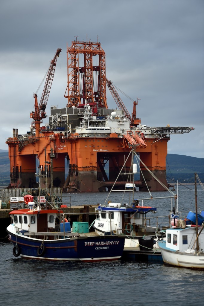 The oil rig, West Phoenix, which has been towed into Cromarty.