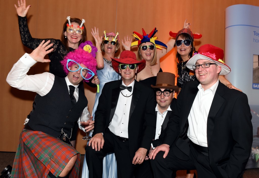ENERGY BALL 2015 - (from back left) Laura Denholm, Margaret Urquhart, Louise Bird, Lesley Galloway, (front left) Kevin Denholm, Richard Urquhart, Andy Bird and Tim Galloway at the Energy Ball 2015.