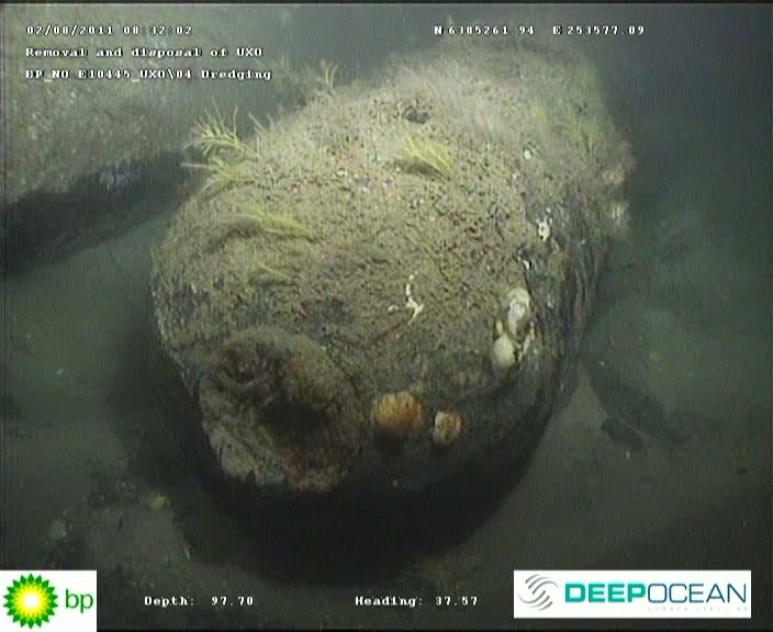 In 2011 a World War Two mine was discovered. BP had to detonate after it shut down Forties pipeline