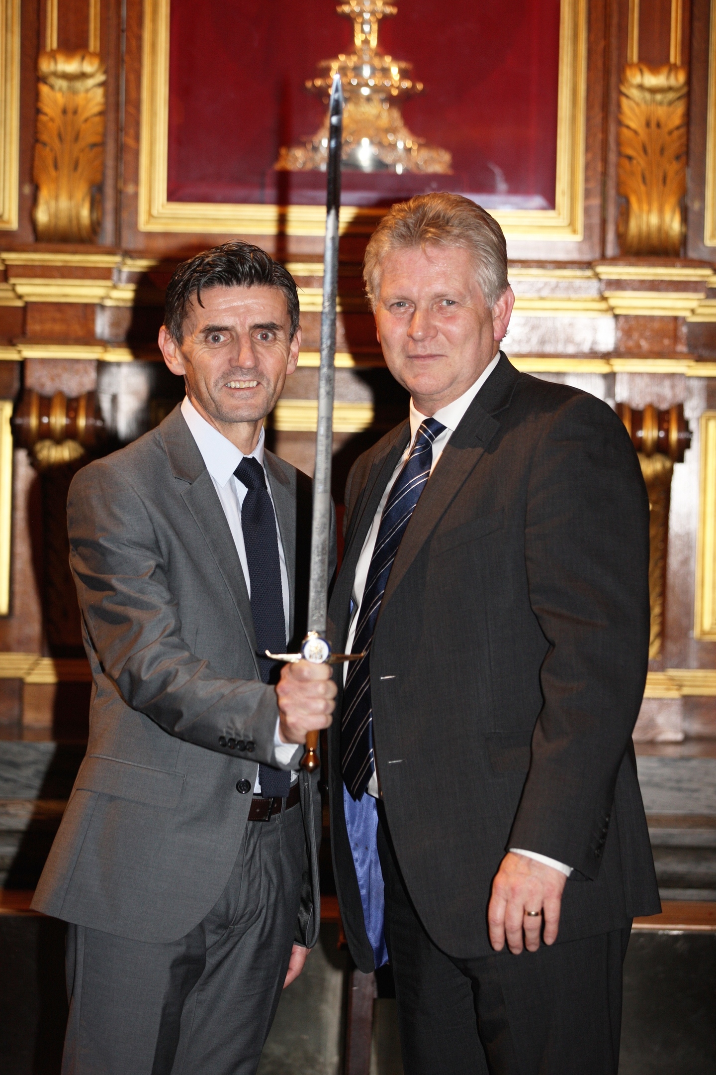 North Star safety manager, Paul Craig (left), is presented with the prestigious Sword of Honour award by Mike Robinson, chief executive of the British Safety Council