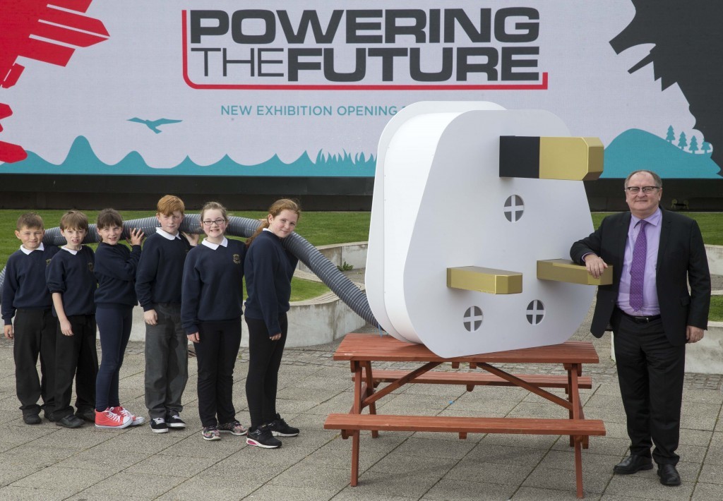 Opito managing director John McDonald with school pupils at the Glasgow Science Centre