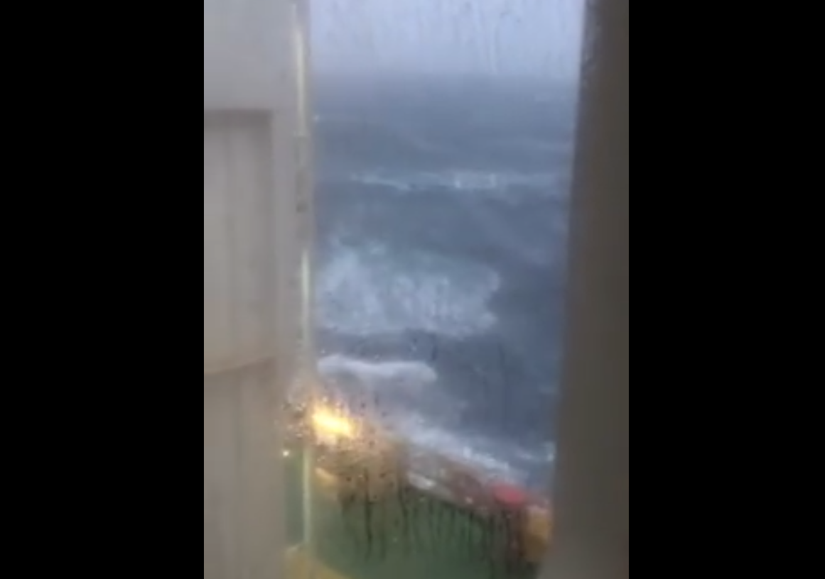 Huge waves have been captured offshore
