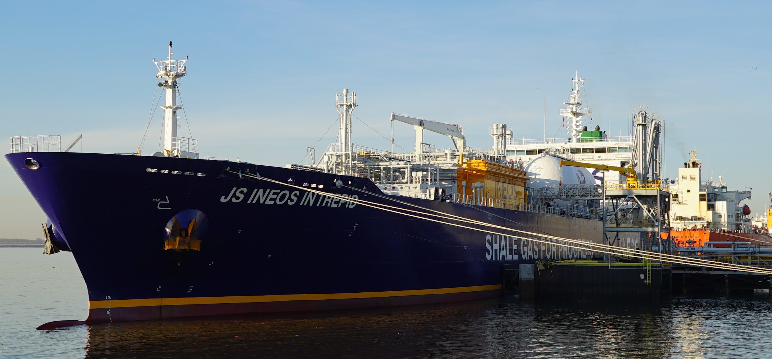 The Ineos Intrepid is carrying the first US shale shipment  to the UK