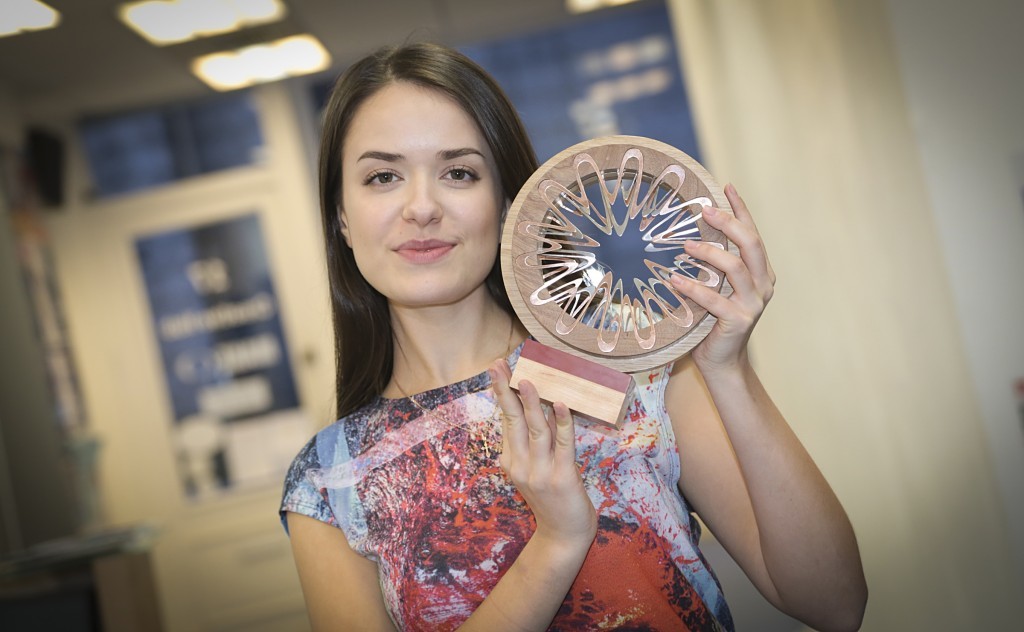 Irina Viskanta with her finished OAA trophy