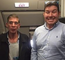 North east oil worker Benjamin Innes with the Egypt Air alleged hijacker wearing fake suicide belt