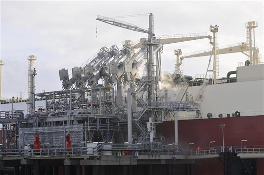 Facilities at the UK's Isle of Grain LNG terminal