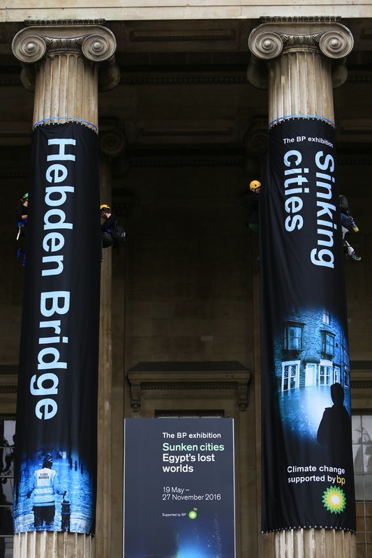 Greenpeace protesters scale British Museum