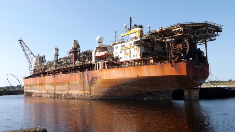 The North Sea Producer has been docked next to Middlesbrough Stadium