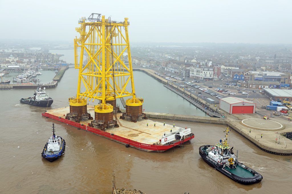 Dudgeon jacket leaves Lowestoft. Pic: www.chpv.co.uk