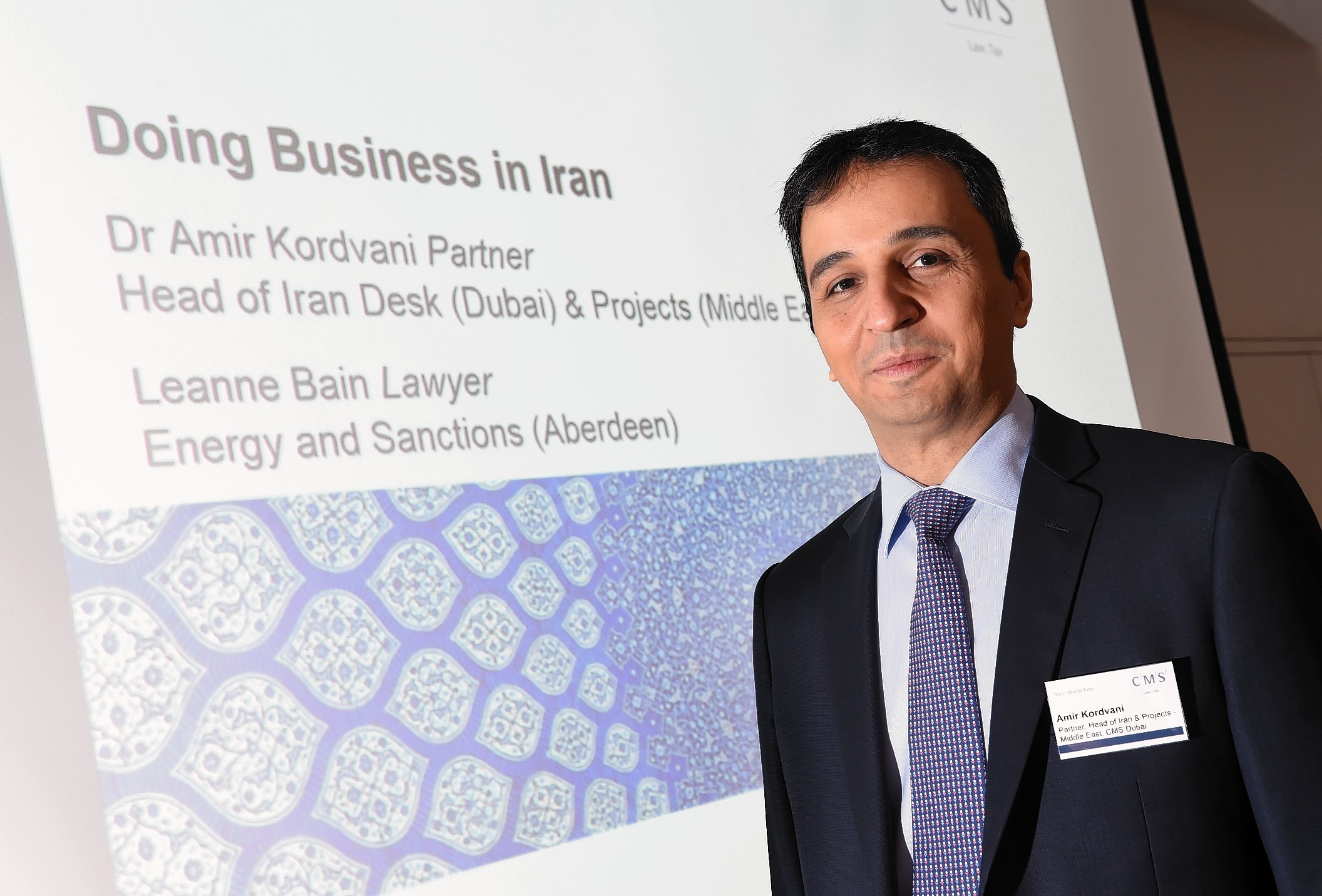 Amir Kordvani, Partner, Head of the Iran Desk, CMS Dubai.