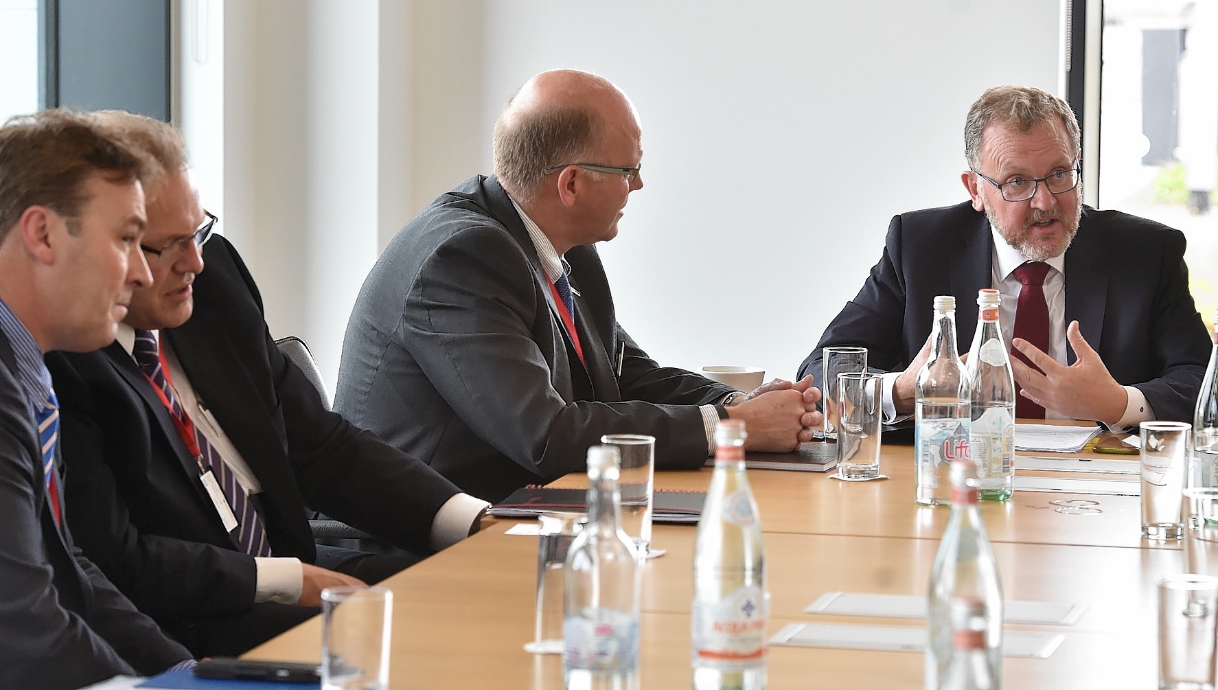 Secretary of State for Scotland David Mundell visited Aker Solutions at Aberdeen International Business Park to speak to oil and gas executives about Brexit.