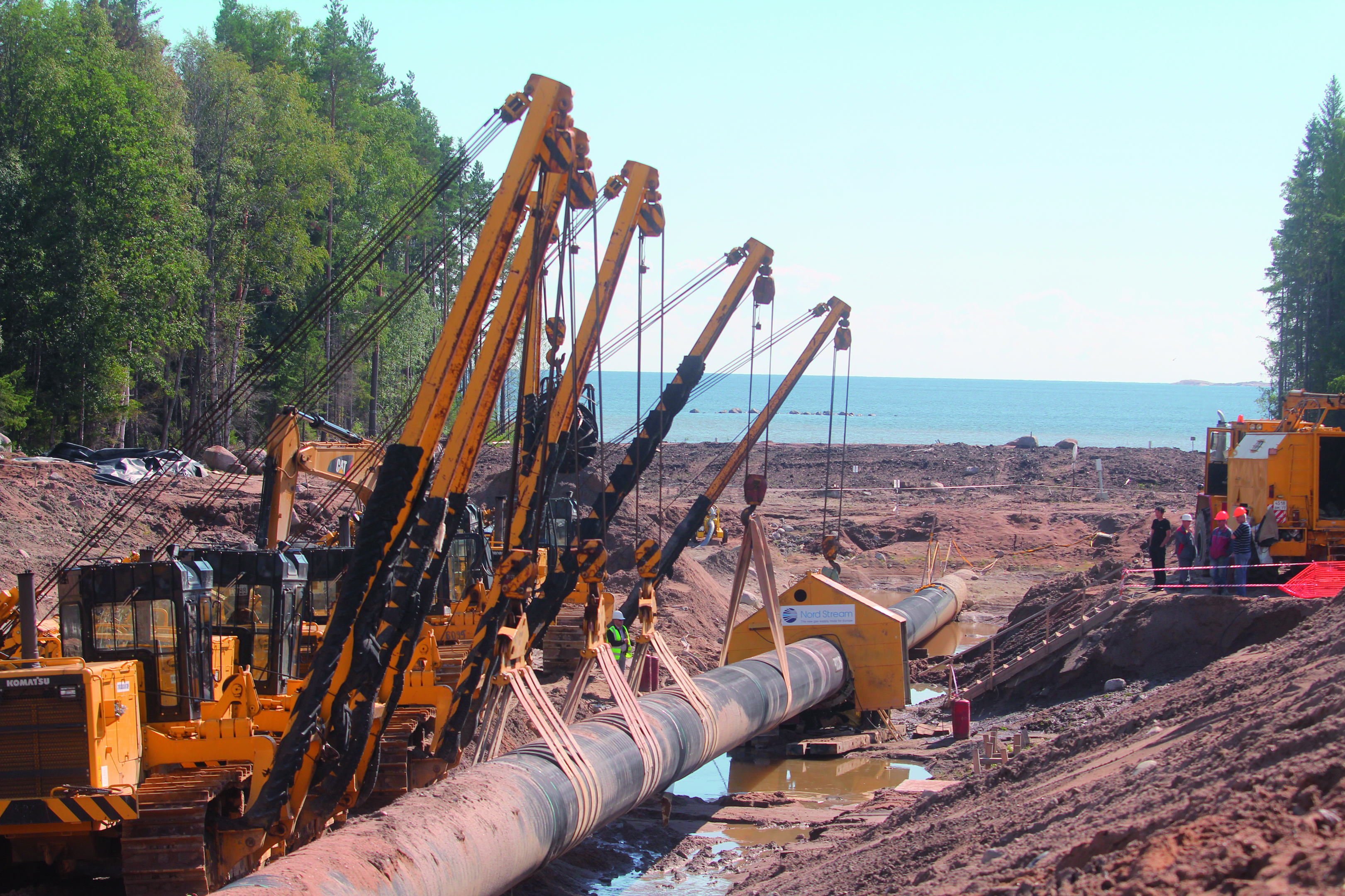 Construction work taking place on the Nord Stream pipelines