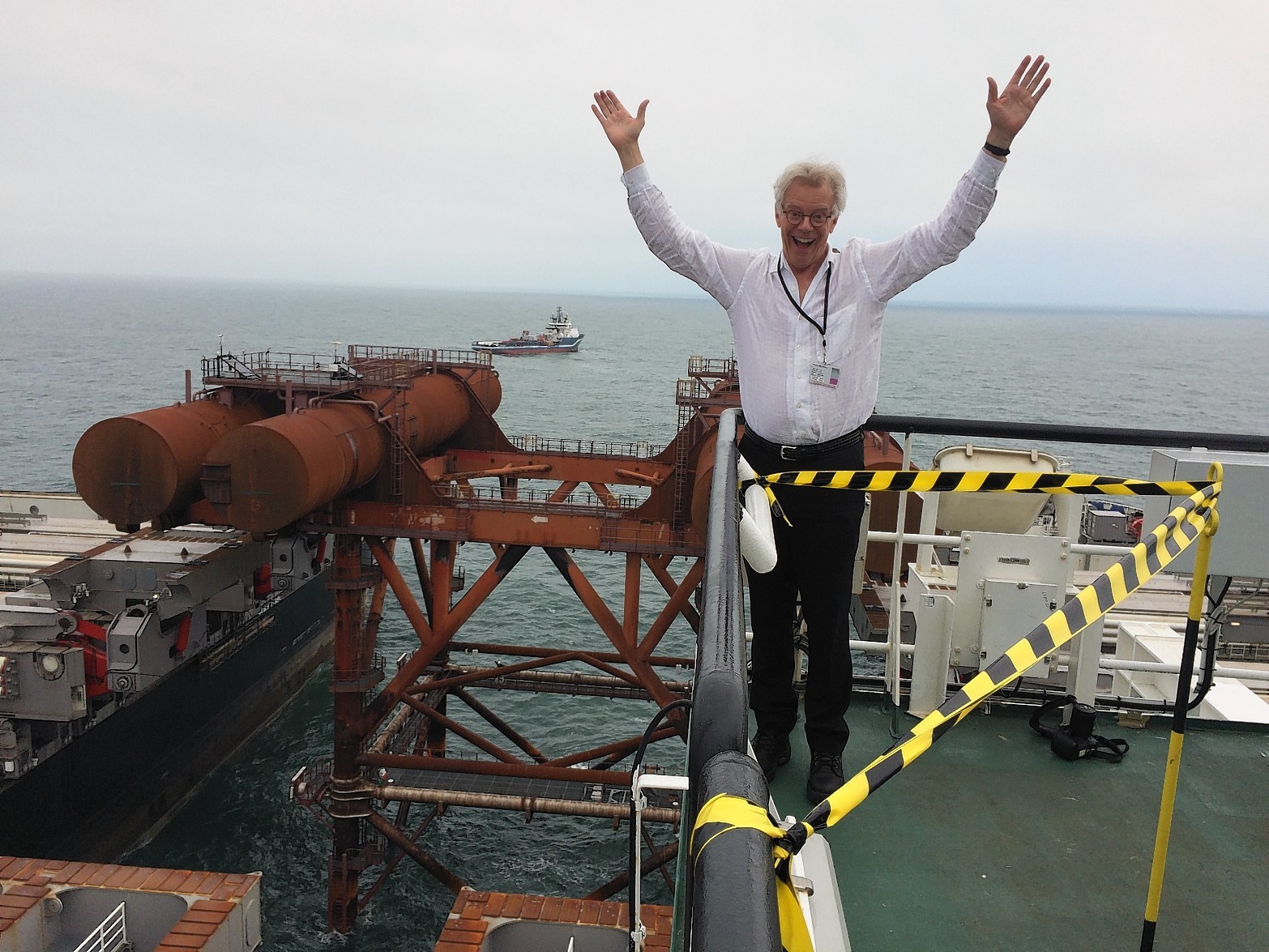 Edward Heerema, President and CEO of Allseas, aboard the Pioneering Spirit