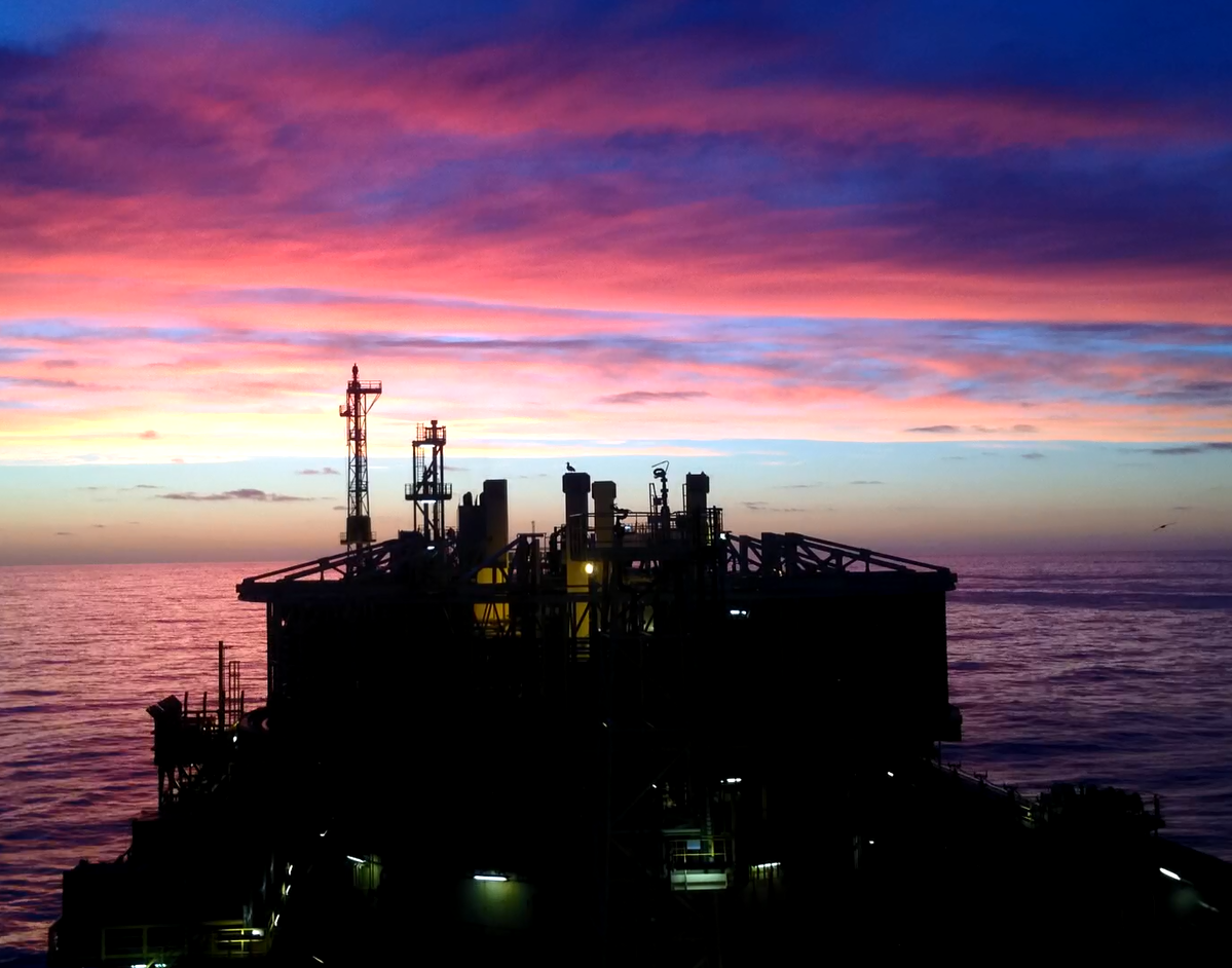 Stunning footage of a sunrise from the Gryphon A FPSO