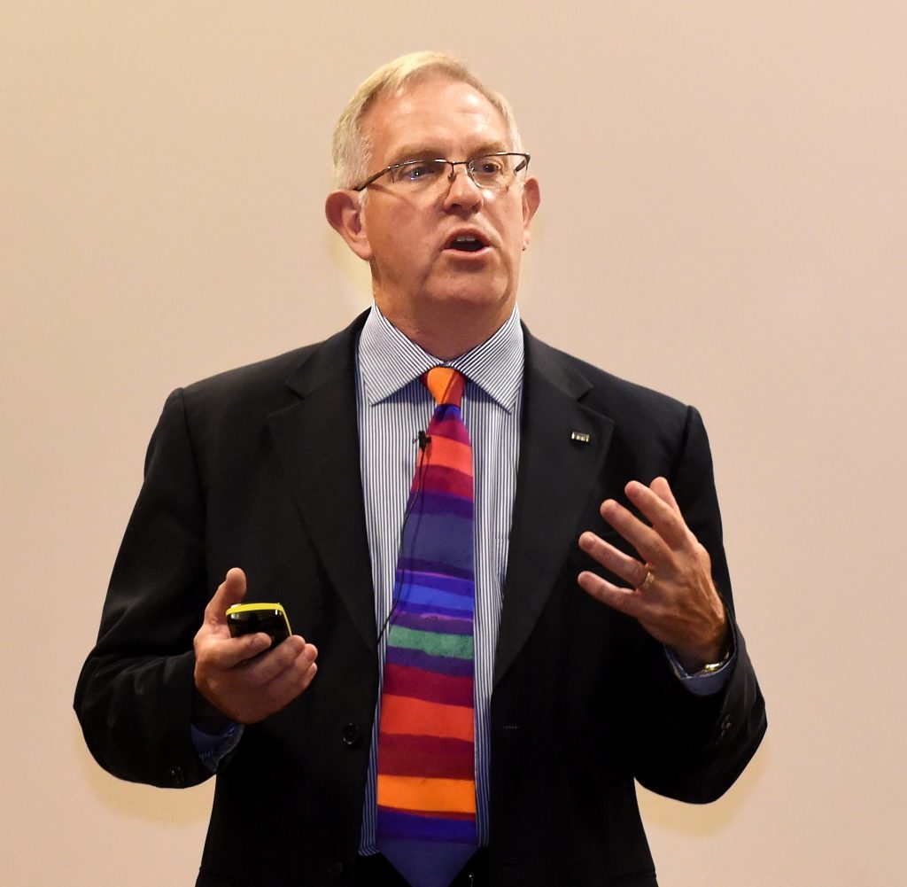 The Intelligent Energy Conference at AECC, Aberdeen. In the picture is Walt Aidred, research director, Schlumberger.