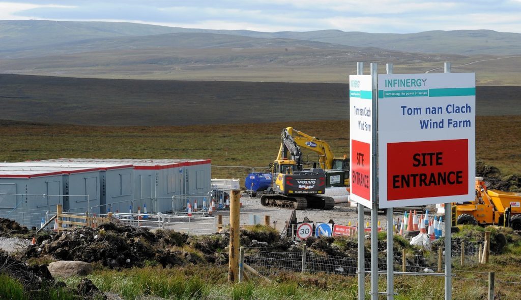 Work on the access roads for the controversial Tom Nan Clach windfarm on Dava Moor between Ferness and Carrbridge.