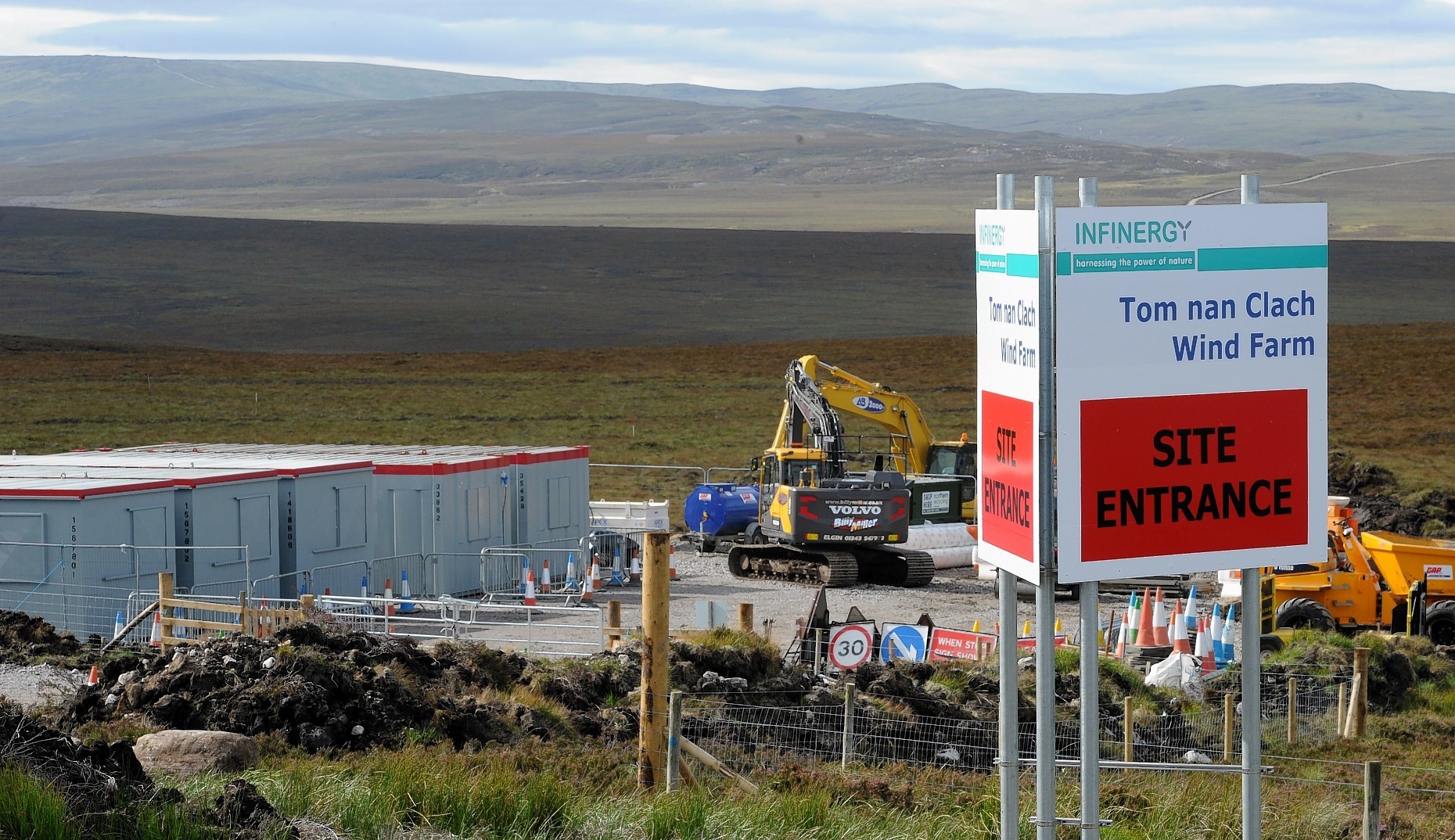 Work on the access roads for the controversial Tom Nan Clach windfarm on Dava Moor between Ferness and Carrbridge.