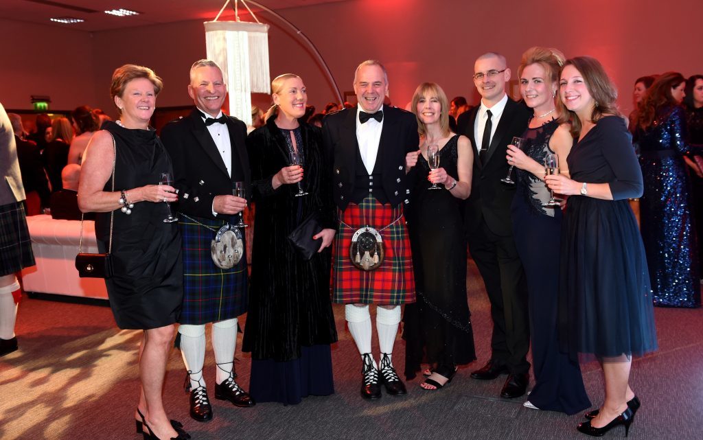 ENERGY BALL 2016 - (from left) Lynne Deboer, Jim Maitland, Jackie Bruce, Gordon and Rhona Craig, Jonathan and Lynne Geddes and Emily Deboer