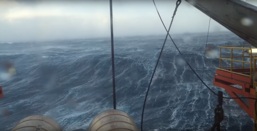 Incredible waves have been recorded in the North Sea