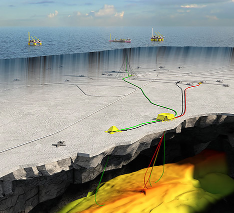 A computer generated image of the Trestakk discovery. Image from Statoil.