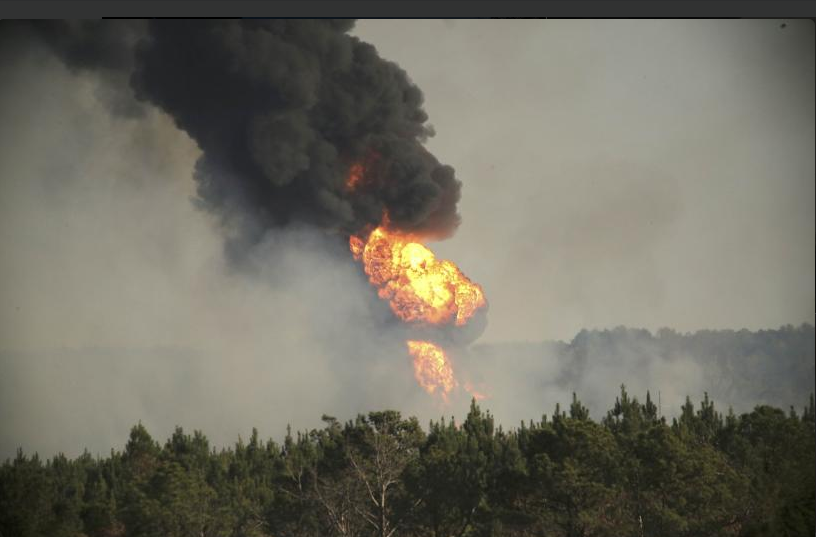 Alabama gasoline line fire