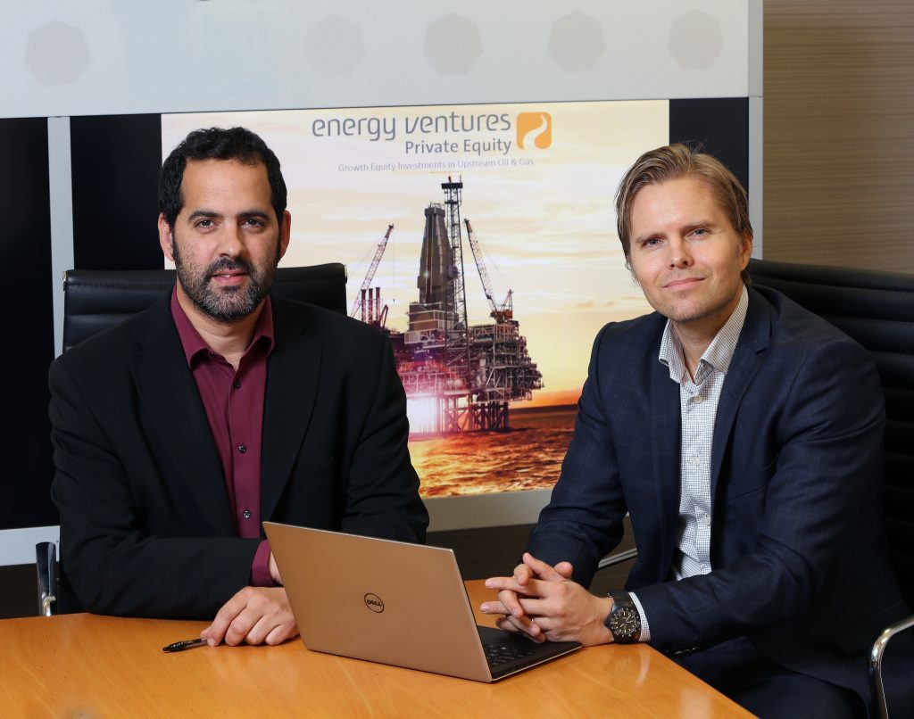 L to R – Energy Ventures partner Greg Herrera and Tomas Hvamb, Energy Ventures’ investment director.