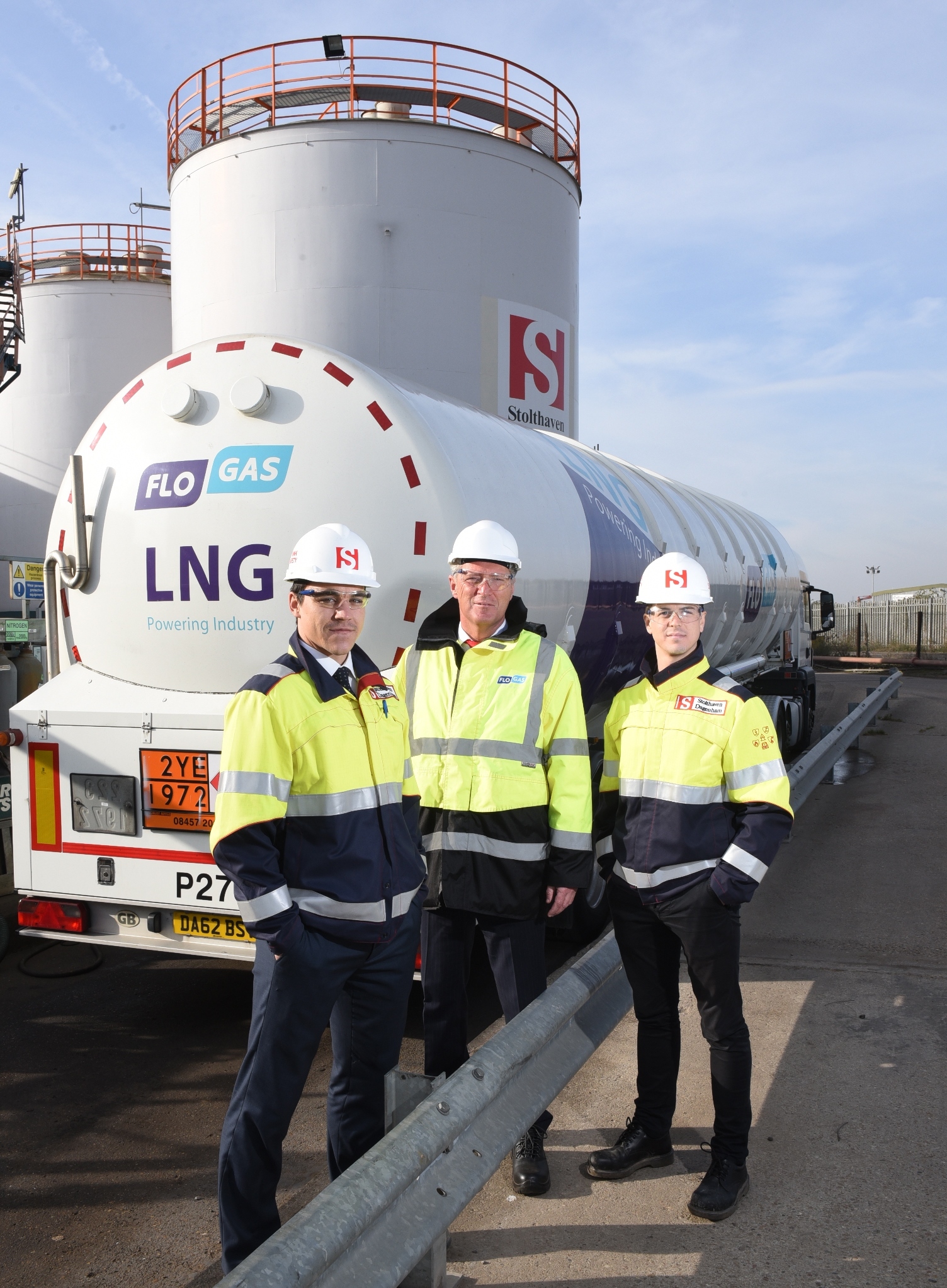 Port of Rosyth LNG Project (l to r Zackarie Fortin-Brazeau (SN) Rob McCord (Flogas) Jonanthan Varquin (SN))