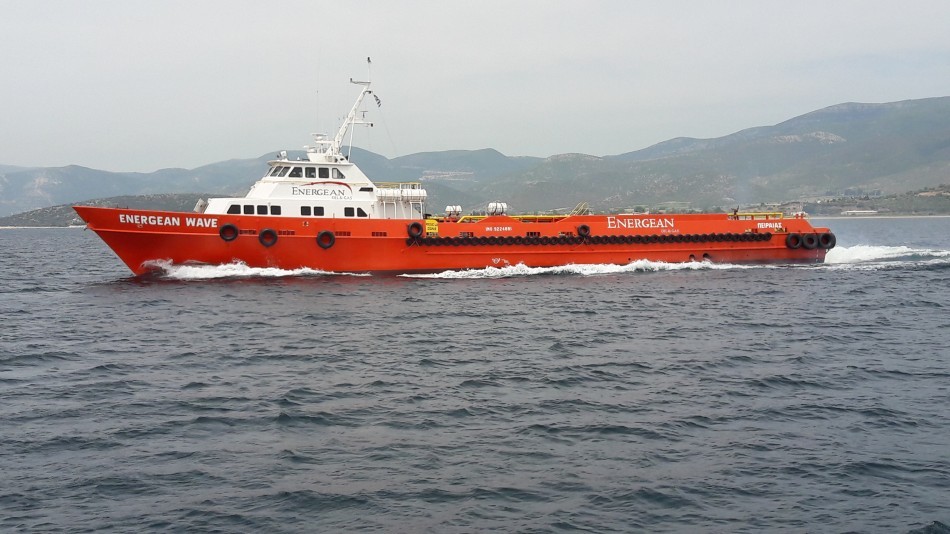 An offshore support vessel.