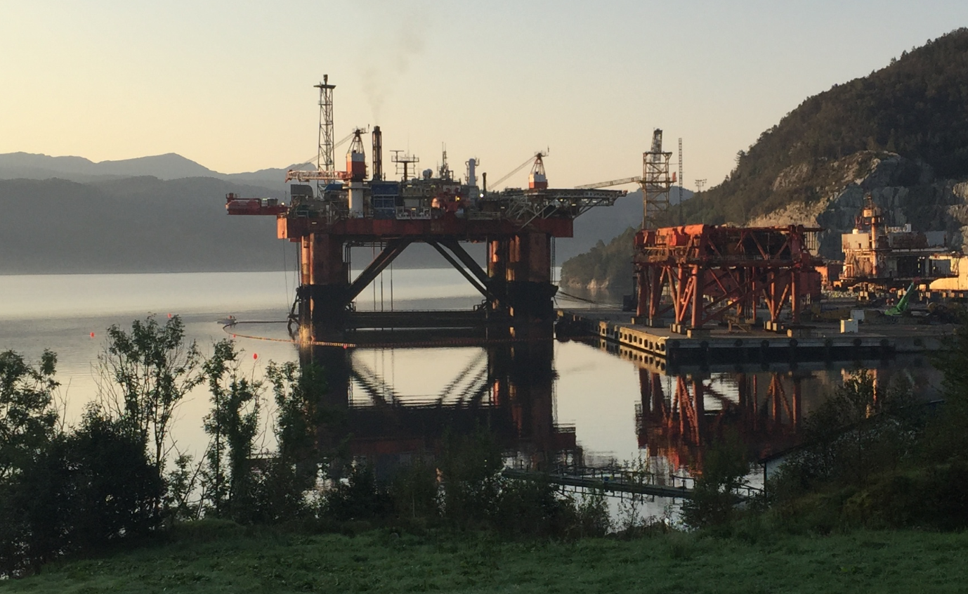 The Janice floating production unit at AF Gruppen's yard in Vats, Norway