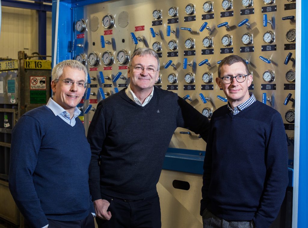 BGF investor Mike Sibson (left) with chairman Graeme Coutts and chief executive Stuart Ferguson