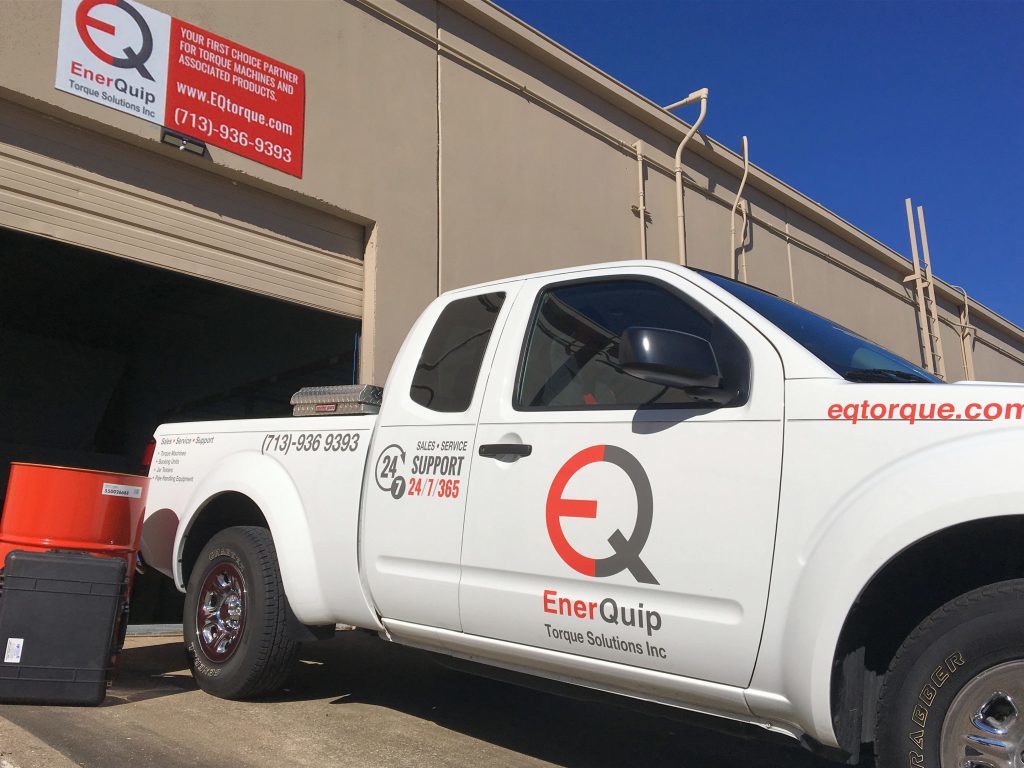 An EnerQuip branded vehicle at the firm's Houston base.