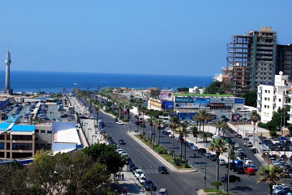 Looking down a road towards the sea