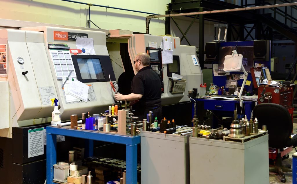 Precision Oil Tools Ltd, Kintore, in the workshop.