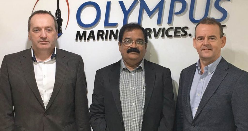 Scots entrepreneurs invest in crew management company OLYMPUS Marine Services.

Stewart MacRae, VS Devagiri, Kevin Smith