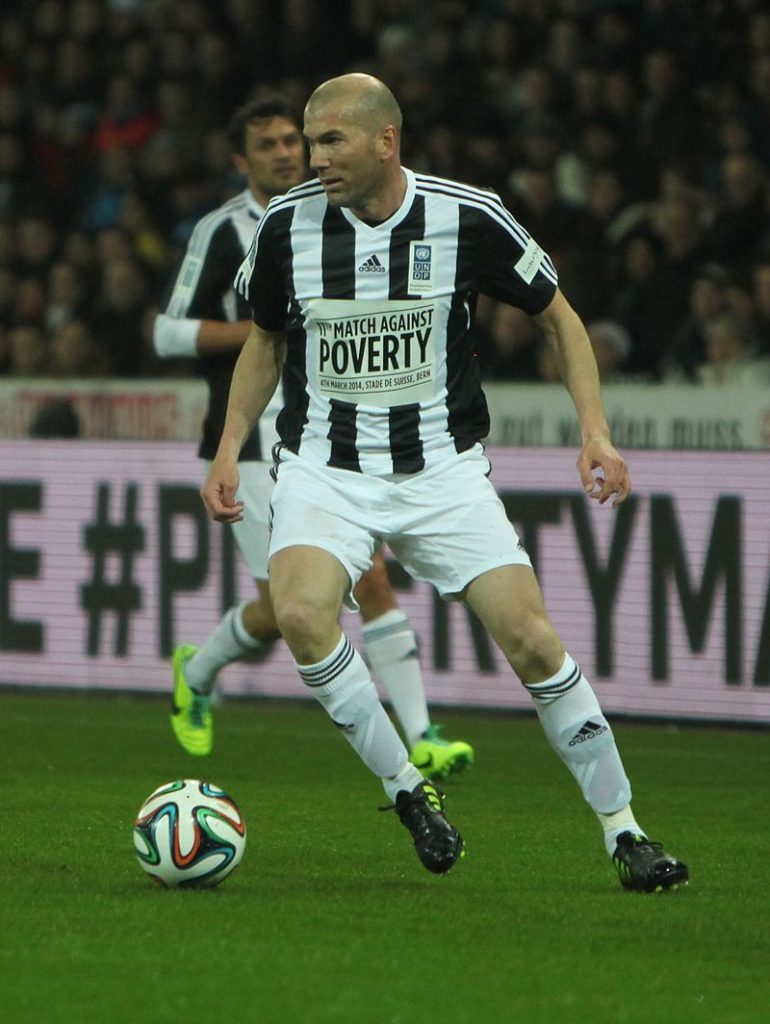 Zinedine Zidane during  a charity football match. Photo by Christophe95 - Wikicommons