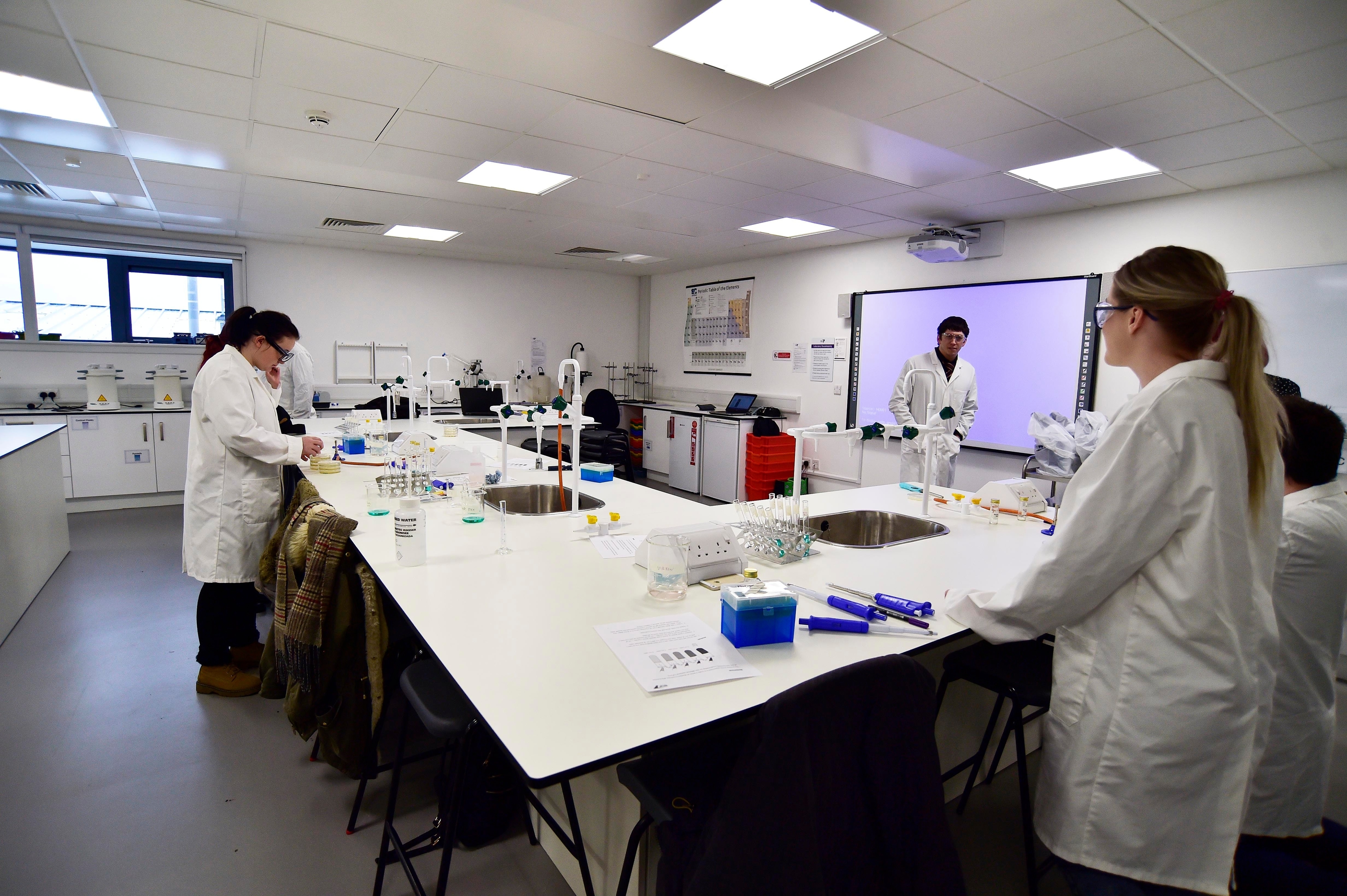 The science lab at the new STEM centre in Fraserburgh