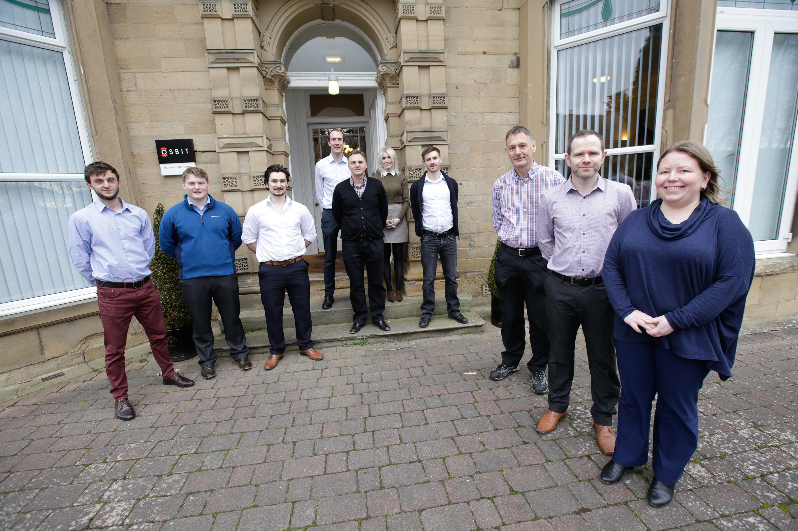 A group of some of the new recruits outside Osbit’s offices in Riding Mill