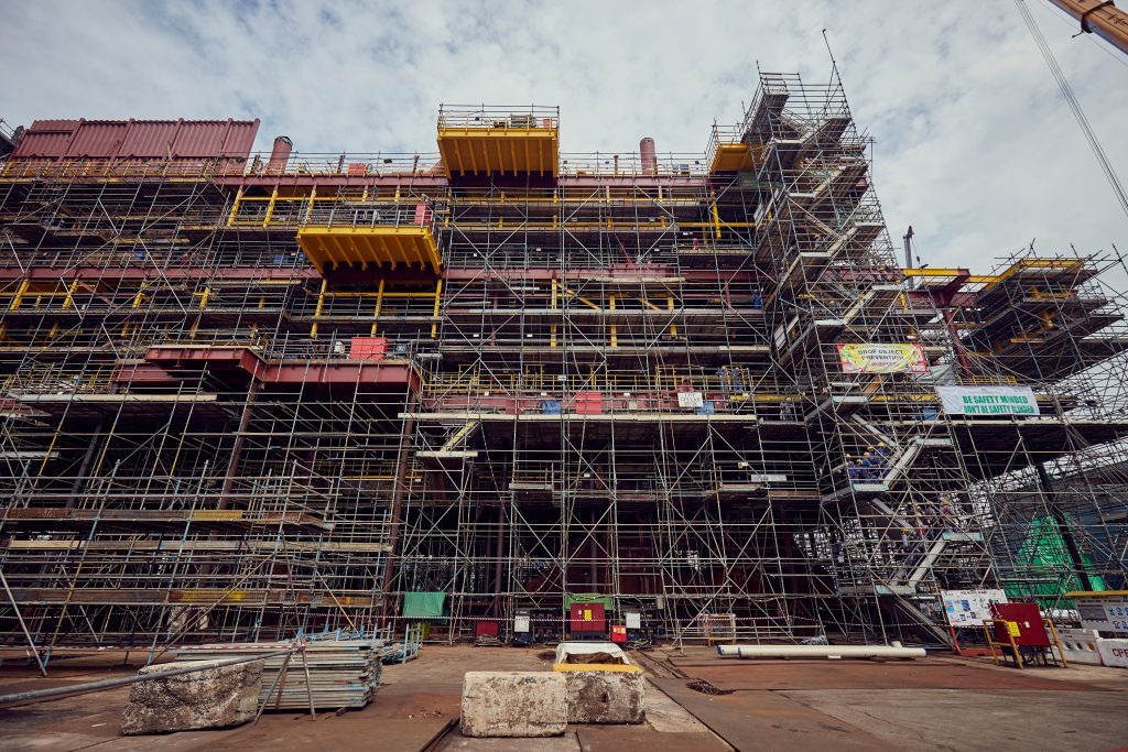 A close-up of the CPF for the Culzean field under construction in Singapore.