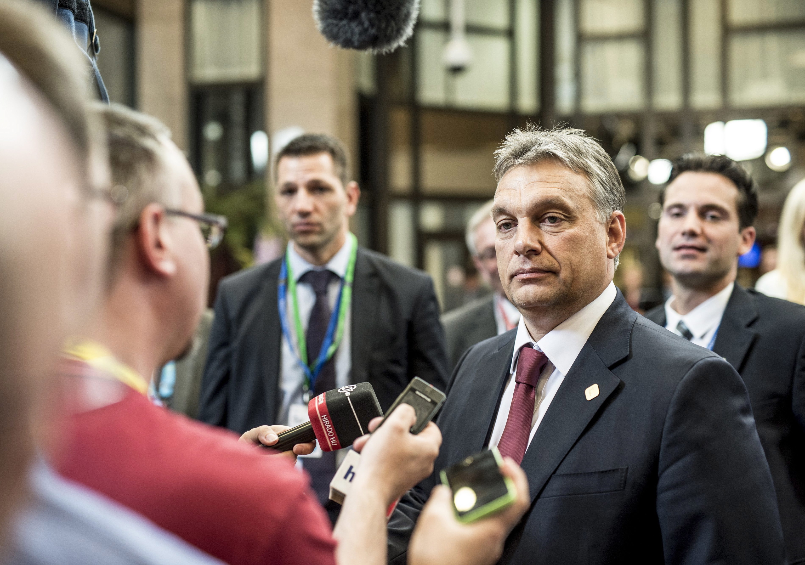 Prime Minister Viktor Orbán in Brussels, prior to attending an EU summit.