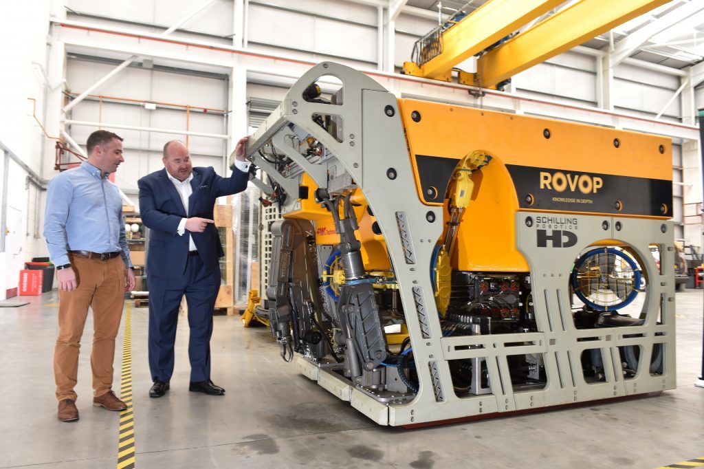 Business - Aberdeen-Houston Gateway delegates visited Rovop, who will make expansion announcement.
Euan Tait (Commercial Director, ROVOP) and Jeffrey Blair (Director, Europe, Middle East and Africa - Greater Houston Partnership).