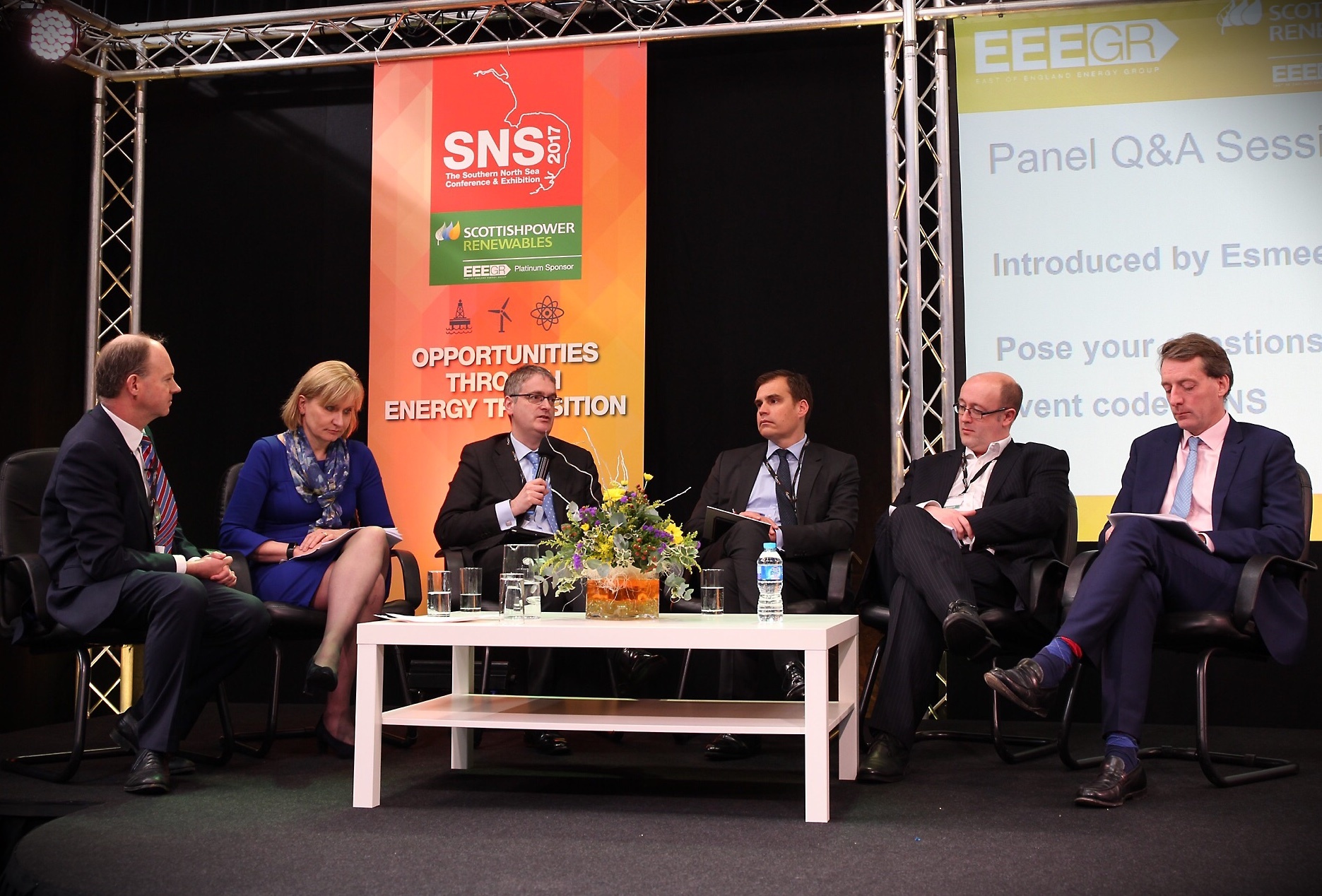 Speakers at the first panel session at SNS 2017.
Photo credit: TMS Media.