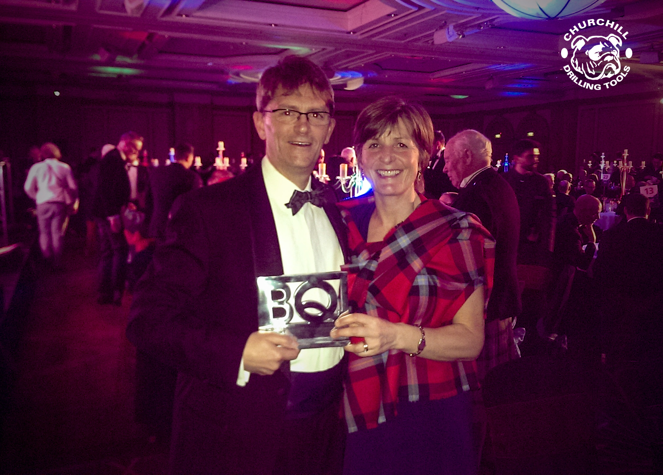 : Churchill Drilling Tools’ CEO and commercial director Mike Churchill celebrates the export award win with his wife, Ailsa.