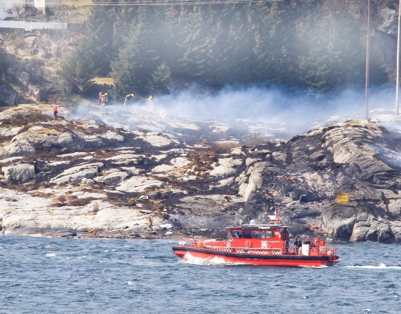 The site where a Super Puma helicopter crashed in Norway in April 2016