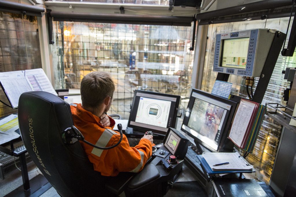 An engineer in Wintershall's Brage Platform, Norway.