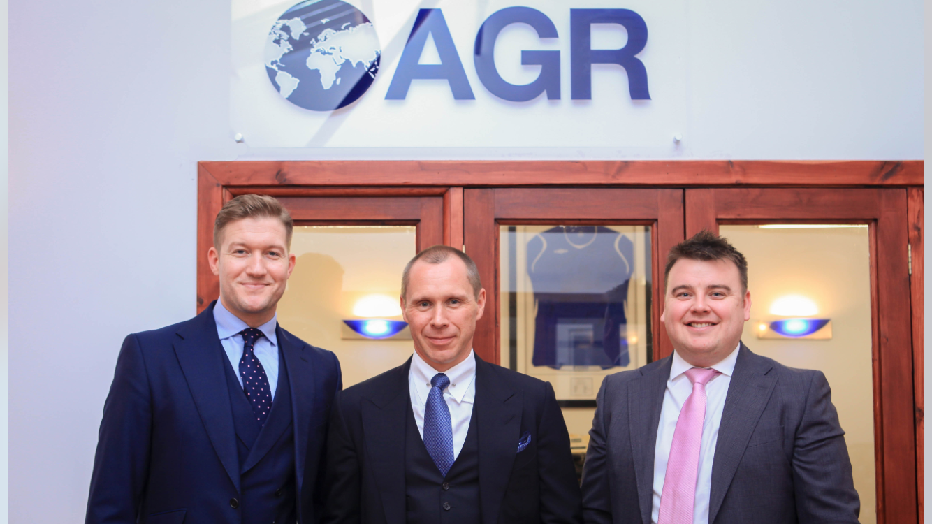 AGR's chief executive Stuart Hunter, new non-executive director Robert Duncan and chief operating officer Cameron Taylor.