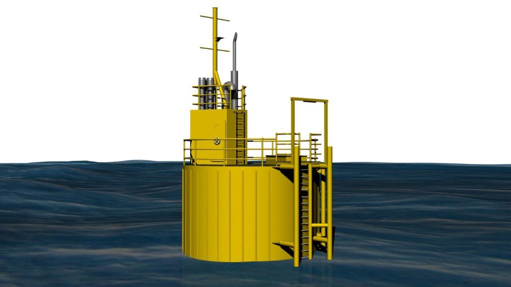 A computer generated image of the support platform Malin will build for Minesto's Deep Green project.